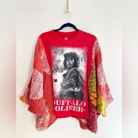 Up cycled Kimonos!  Pink Floyd, Nirvana Kantha Patchwork with graphic band T’s. - Picture 6 of 16